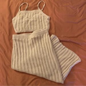 Tan Knit Two-Piece Set